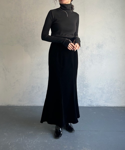 &g'aime(アンジェム)の「【&g’aime】<&g'aime BASIC>袖口スリットハイネックニットトップス(ニット/セーター・レディース・グリーン/ホワイト/ブラック・FREE)」の18枚目の写真