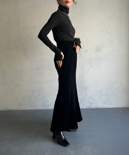 &g'aime(アンジェム)の「【&g’aime】<&g'aime BASIC>袖口スリットハイネックニットトップス(ニット/セーター・レディース・グリーン/ホワイト/ブラック・FREE)」の20枚目の写真