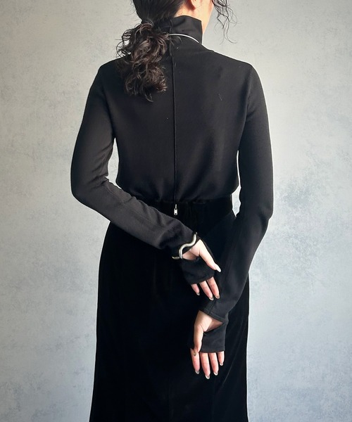 &g'aime(アンジェム)の「【&g’aime】<&g'aime BASIC>袖口スリットハイネックニットトップス(ニット/セーター・レディース・グリーン/ホワイト/ブラック・FREE)」の16枚目の写真