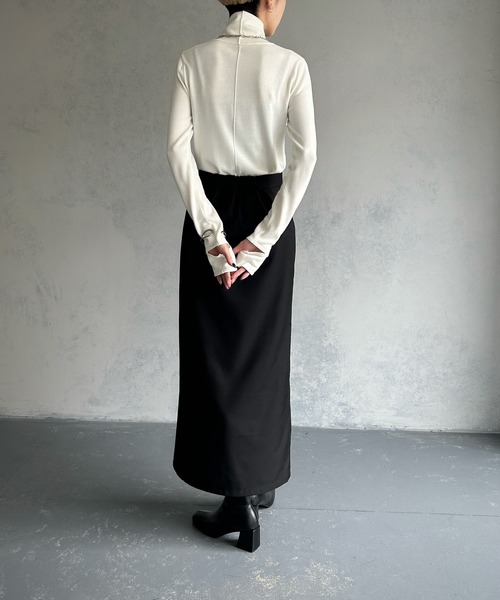 &g'aime(アンジェム)の「【&g’aime】<&g'aime BASIC>袖口スリットハイネックニットトップス(ニット/セーター・レディース・グリーン/ホワイト/ブラック・FREE)」の12枚目の写真