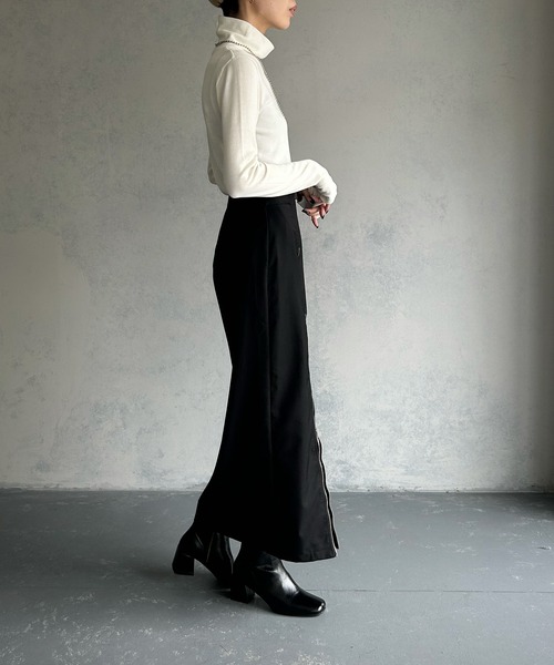 &g'aime(アンジェム)の「【&g’aime】<&g'aime BASIC>袖口スリットハイネックニットトップス(ニット/セーター・レディース・グリーン/ホワイト/ブラック・FREE)」の11枚目の写真