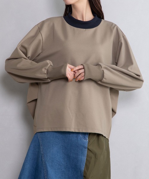 MARECHAL TERRE（マルシャルテル）の「カラーデザイントップス（Tシャツ/カットソー・レディース・ネイビー/ホワイト/ブラック/カーキ・MEDIUM）」の3枚目の写真