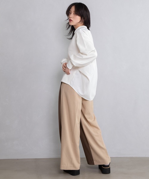 MARECHAL TERRE（マルシャルテル）の「カラーデザイントップス（Tシャツ/カットソー・レディース・ネイビー/ホワイト/ブラック/カーキ・MEDIUM）」の15枚目の写真