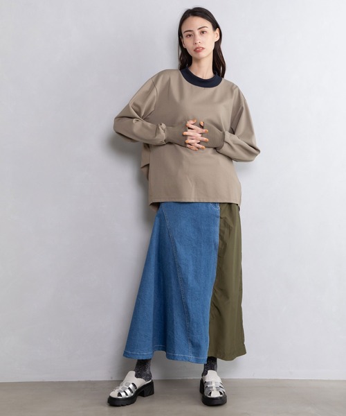 MARECHAL TERRE（マルシャルテル）の「カラーデザイントップス（Tシャツ/カットソー・レディース・ネイビー/ホワイト/ブラック/カーキ・MEDIUM）」の20枚目の写真