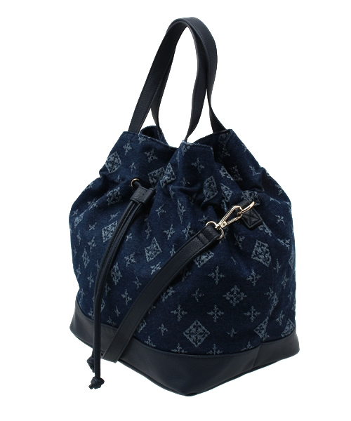 Daily russet（デイリー ラシット）の「デニム巾着2wayショルダーバッグ（ショルダーバッグ・レディース・ネイビー/ピンク/ブラウン・FREE）」の15枚目の写真