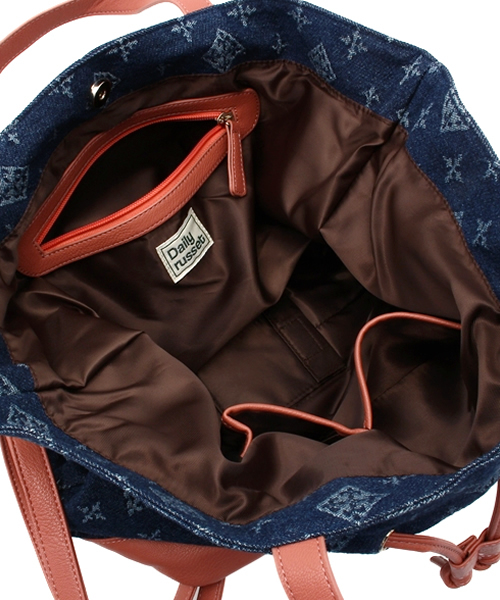 Daily russet（デイリー ラシット）の「デニム巾着2wayショルダーバッグ（ショルダーバッグ・レディース・ネイビー/ピンク/ブラウン・FREE）」の6枚目の写真