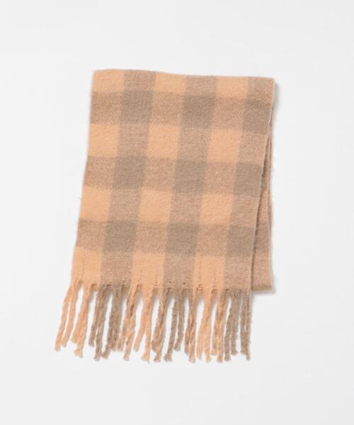 SMELLY(スメリー)の「ブロックチェックボリュームマフラー(マフラー・レディース・ブルー/オレンジ・-)」の10枚目の写真