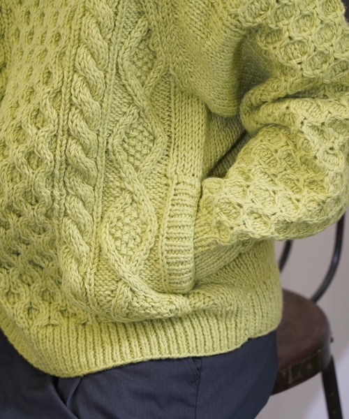 セール】HARVESTY / ハーベスティ CABLE KNIT PULLOVER 手編みケーブル