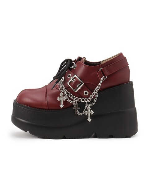 cs T&P（シーエスティーアンドピー）の「厚底十字架モチーフチェーン付きパンプス（パンプス・レディース・ホワイト/ワインレッド/ブラック・M/L/LL/S）」の16枚目の写真