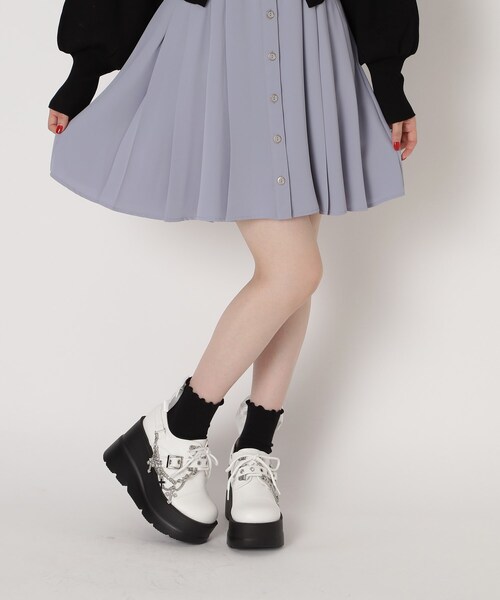 cs T&P（シーエスティーアンドピー）の「厚底十字架モチーフチェーン付きパンプス（パンプス・レディース・ホワイト/ワインレッド/ブラック・M/L/LL/S）」の19枚目の写真
