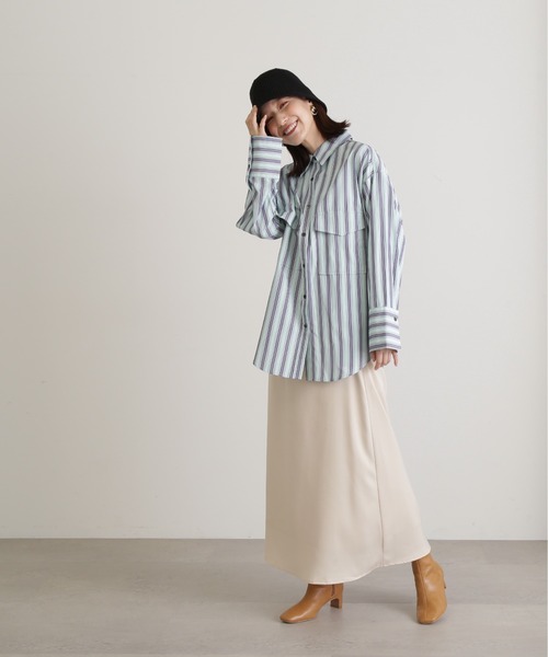N.（N. Natural Beauty Basic）（エヌエヌナチュラルビューティーベーシック）の「【S Size Line】◆マットサテンＡラインロングスカート（スカート・レディース・クリーム/ライトグリーン/ブラック・SMALL/MEDIUM）」の18枚目の写真