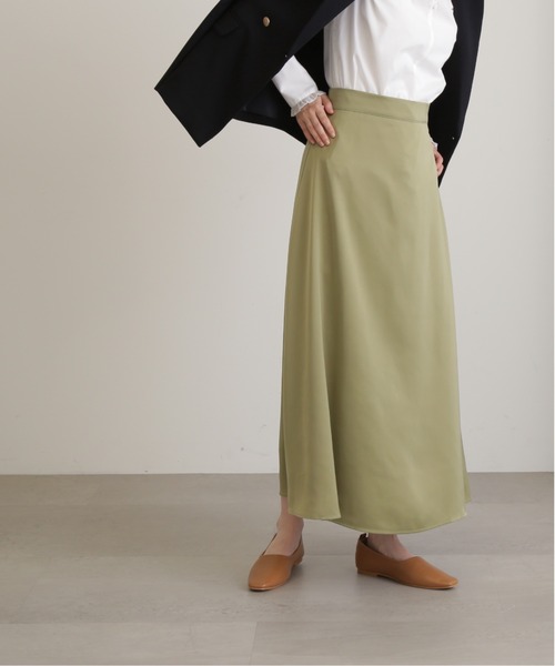 N.（N. Natural Beauty Basic）（エヌエヌナチュラルビューティーベーシック）の「【S Size Line】◆マットサテンＡラインロングスカート（スカート・レディース・クリーム/ライトグリーン/ブラック・SMALL/MEDIUM）」の21枚目の写真