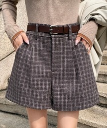 Pittok（ピットク）の「チェック柄ハイウエストショートパンツ