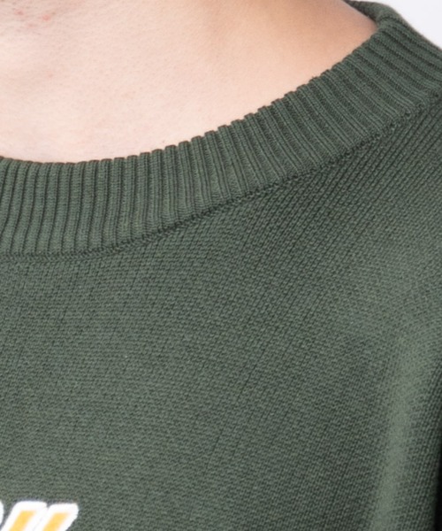 WEGO（ウィゴー）の「WEGO/スウェットライクグラフィックプルオーバー（ニット/セーター・メンズ・ダークグリーン/オフホワイト・LARGE/MEDIUM）」の10枚目の写真