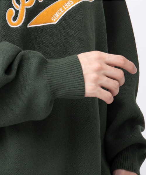 WEGO（ウィゴー）の「WEGO/スウェットライクグラフィックプルオーバー（ニット/セーター・メンズ・ダークグリーン/オフホワイト・LARGE/MEDIUM）」の12枚目の写真