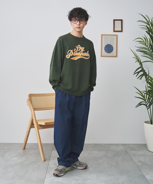 WEGO（ウィゴー）の「WEGO/スウェットライクグラフィックプルオーバー（ニット/セーター・メンズ・ダークグリーン/オフホワイト・LARGE/MEDIUM）」の22枚目の写真