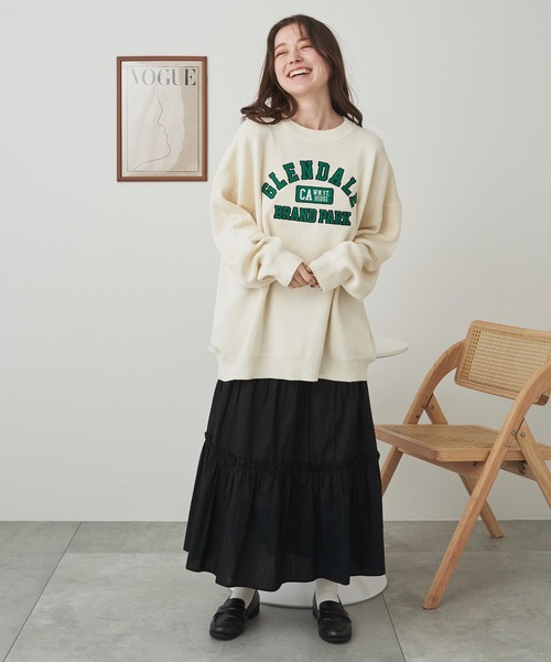 WEGO（ウィゴー）の「WEGO/スウェットライクグラフィックプルオーバー（ニット/セーター・メンズ・ダークグリーン/オフホワイト・LARGE/MEDIUM）」の6枚目の写真