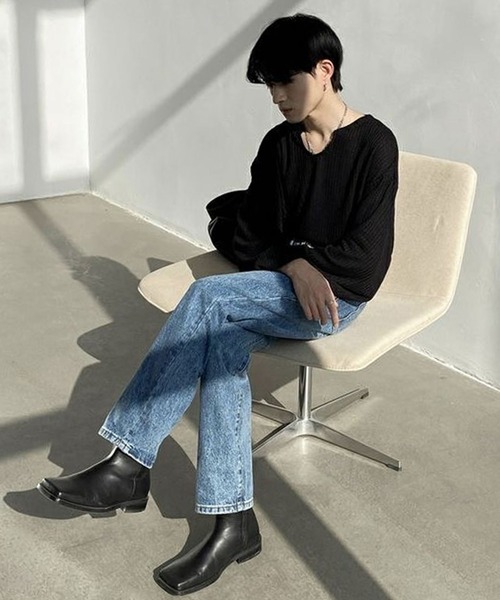 Theater code（シアターコード）の「skipper waffle cut sew スキッパー ワッフル カットソー（Tシャツ/カットソー・メンズ・ホワイト/グレー/ブラック・2/3）」の10枚目の写真