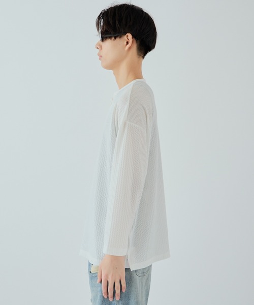 Theater code（シアターコード）の「skipper waffle cut sew スキッパー ワッフル カットソー（Tシャツ/カットソー・メンズ・ホワイト/グレー/ブラック・2/3）」の22枚目の写真