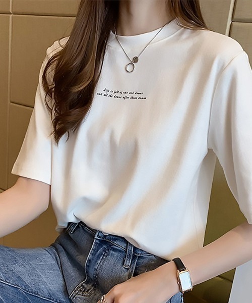 NO WAY（ノーウェイ）の「【Bz】 [IZU] シンプルメッセージTシャツ（Tシャツ/カットソー・レディース・オレンジ/ホワイト/ブラック・FREE）」の2枚目の写真
