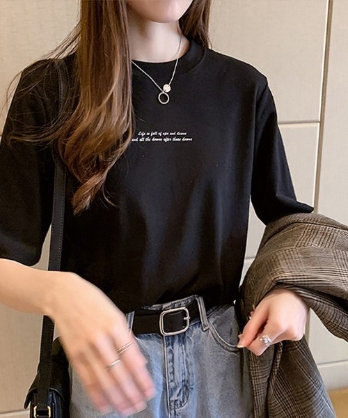 NO WAY（ノーウェイ）の「【Bz】 [IZU] シンプルメッセージTシャツ（Tシャツ/カットソー・レディース・オレンジ/ホワイト/ブラック・FREE）」の3枚目の写真