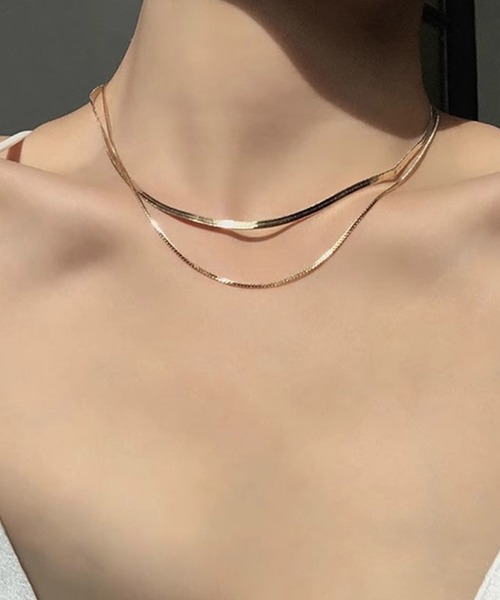 Dita Muaj.（ディータムアージュ）の「ダブルチェーンネックレス（ネックレス・レディース・ゴールド/シルバー・FREE）」の2枚目の写真