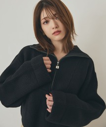 LANTINAM（ランティナム）の「【 ユニセックス】ロゴチャームハーフジップニット(2サイズ展開)（ニット/セーター）」