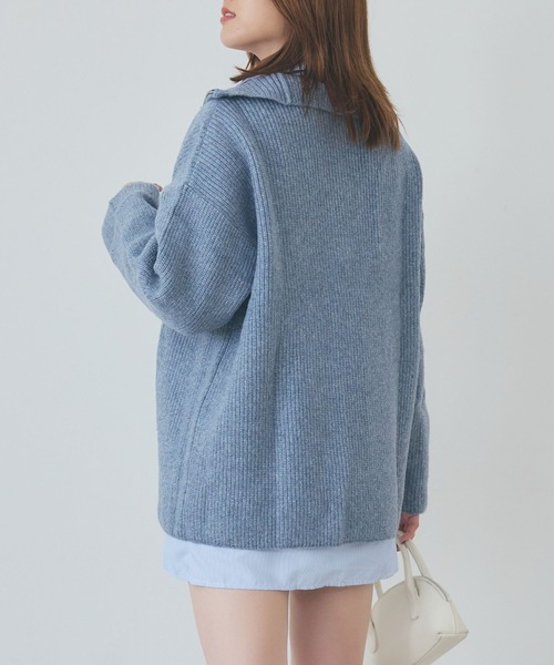 LANTINAM(ランティナム)の「【 ユニセックス】ロゴチャームハーフジップニット(2サイズ展開)(ニット/セーター・レディース・ブラック系1/ブラック系2/ブルー系2/ブルー系1・M/L)」の17枚目の写真