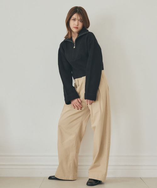 LANTINAM(ランティナム)の「【 ユニセックス】ロゴチャームハーフジップニット(2サイズ展開)(ニット/セーター・レディース・ブラック系1/ブラック系2/ブルー系2/ブルー系1・M/L)」の20枚目の写真