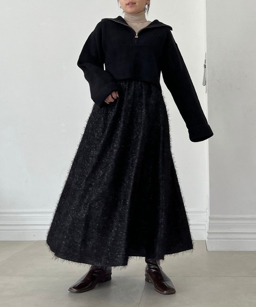 LANTINAM(ランティナム)の「【 ユニセックス】ロゴチャームハーフジップニット(2サイズ展開)(ニット/セーター・レディース・ブラック系1/ブラック系2/ブルー系2/ブルー系1・M/L)」の22枚目の写真