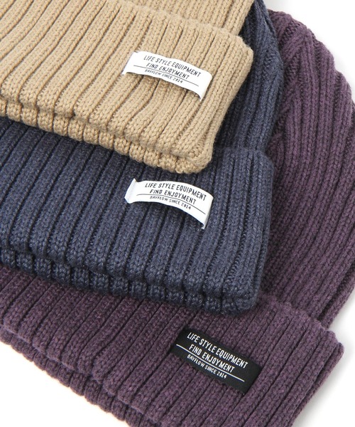 BAYFLOW(ベイフロー)の「アクリル2×2ワッチ(ニットキャップ/ビーニー・メンズ・ブラック/ベージュ/ネイビー/パープル・FREE)」の9枚目の写真
