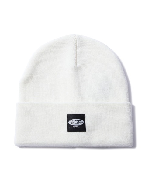 MANASTASH（マナスタッシュ）の「MANASTASH/マナスタッシュPATCHED BEANIE/パッチドビーニー（ニットキャップ/ビーニー・メンズ・ホワイト/ライトグレー/キャメル/ブルー/ブラック/オレンジ・F）」の2枚目の写真