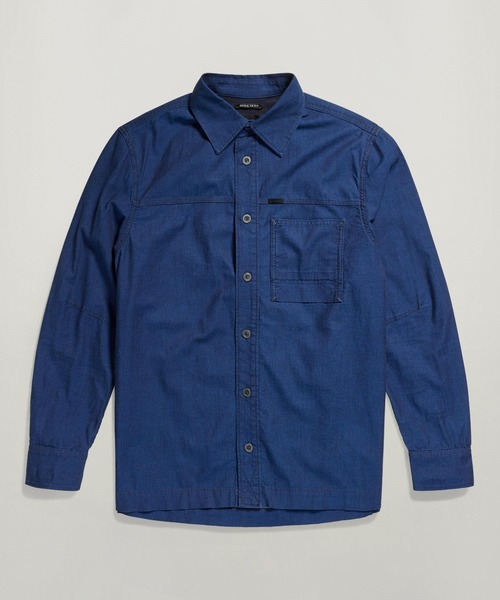 G-STAR(ジースター)の「1-POCKET REGULAR DENIM SHIRT/ミリタリーディテールレギュラーフィットポケットデニムシャツ(シャツ/ブラウス・メンズ・ダークインディゴブルー・LARGE/MEDIUM/SMALL/X-LARGE)」の8枚目の写真