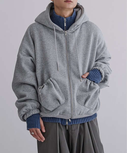 Ellno Loset（エルノロゼット）の「Wジップキンチャクパーカー（パーカー・メンズ・ブラック/グレー・LARGE/MEDIUM）」の10枚目の写真