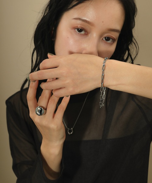 voov（ブーブ）の「【金属アレルギー対応】オーバルチェーン シンプル ブレスレット サージカルステンレス（ブレスレット・レディース・ゴールド/シルバー・フリー）」の7枚目の写真