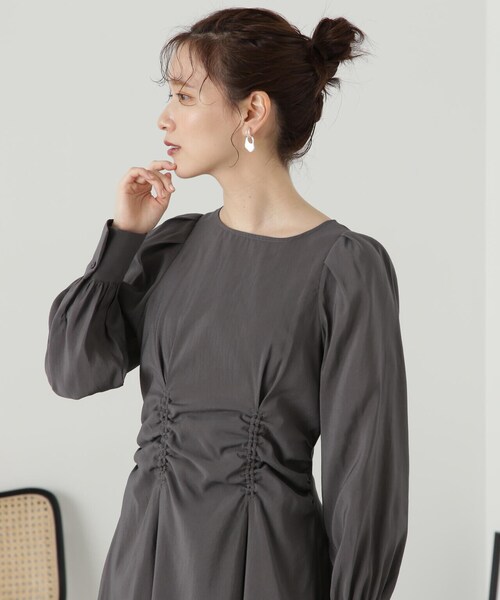 N.（N. Natural Beauty Basic）（エヌエヌナチュラルビューティーベーシック）の「【S Size Line】◆ウエストマークギャザーワンピース（ワンピース・レディース・ベージュ/グレー/ブルー・MEDIUM/SMALL）」の10枚目の写真