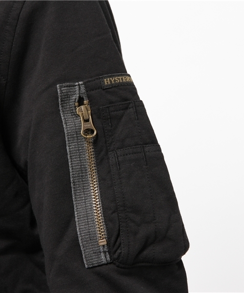 HYSTERIC GLAMOUR（ヒステリックグラマー）の「ハイゲージ裏毛 MA-1 JK（ミリタリージャケット・レディース・カーキ/ブラック・FREE）」の16枚目の写真