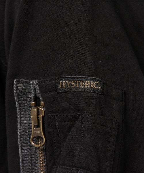 HYSTERIC GLAMOUR（ヒステリックグラマー）の「ハイゲージ裏毛 MA-1 JK（ミリタリージャケット・レディース・カーキ/ブラック・FREE）」の8枚目の写真