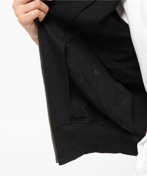 HYSTERIC GLAMOUR（ヒステリックグラマー）の「ハイゲージ裏毛 MA-1 JK（ミリタリージャケット・レディース・カーキ/ブラック・FREE）」の9枚目の写真