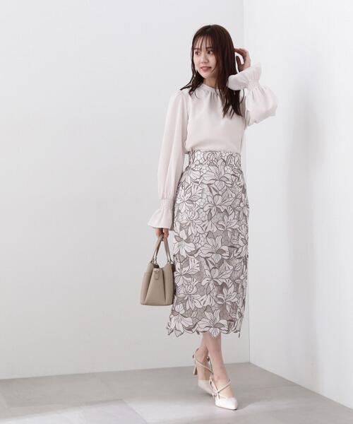 PROPORTION BODY DRESSING（プロポーションボディドレッシング）の「フラワーカットワークタイトスカート / 1214120202（スカート・レディース・イエロー/グレー/オフホワイト・X-SMALL/SMALL/MEDIUM）」の11枚目の写真