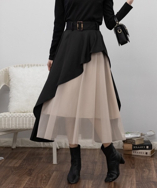 送料関税込■Victoria Beckham■アシンメトリーマキシスカート セール】【在庫限り】 プリーツスカート アシンメトリー アシメ