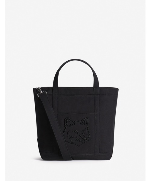 Maison Kitsune（メゾンキツネ）の「FOX HEAD SMALL TOTE（トートバッグ・メンズ・グリーン系その他/ブルー系その他/ウィート/ダークグリーン/ブラウン/レッド系その他/ピンクベージュ/ベージュ/ライトブラック/ブラック・U）」の16枚目の写真