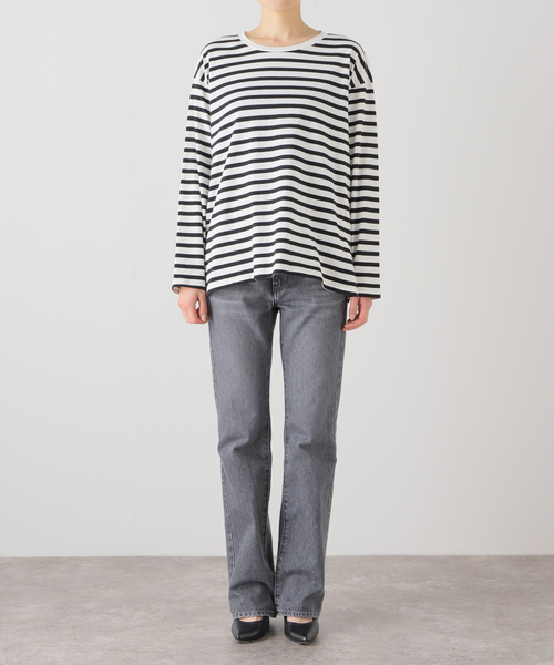 B.C STOCK(ベーセーストック)の「裾スリットロンT(Tシャツ/カットソー・レディース・ネイビー/ブラック系その他/ホワイト・FREE)」の13枚目の写真