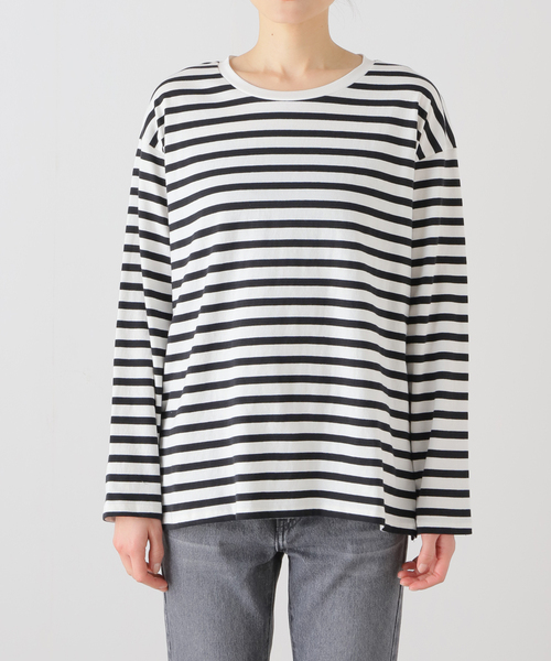 B.C STOCK(ベーセーストック)の「裾スリットロンT(Tシャツ/カットソー・レディース・ネイビー/ブラック系その他/ホワイト・FREE)」の14枚目の写真