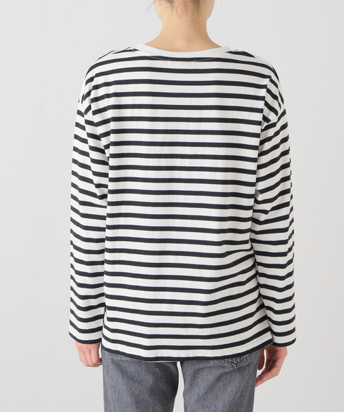 B.C STOCK(ベーセーストック)の「裾スリットロンT(Tシャツ/カットソー・レディース・ネイビー/ブラック系その他/ホワイト・FREE)」の16枚目の写真