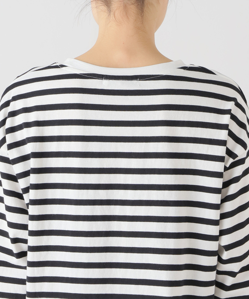 B.C STOCK(ベーセーストック)の「裾スリットロンT(Tシャツ/カットソー・レディース・ネイビー/ブラック系その他/ホワイト・FREE)」の6枚目の写真