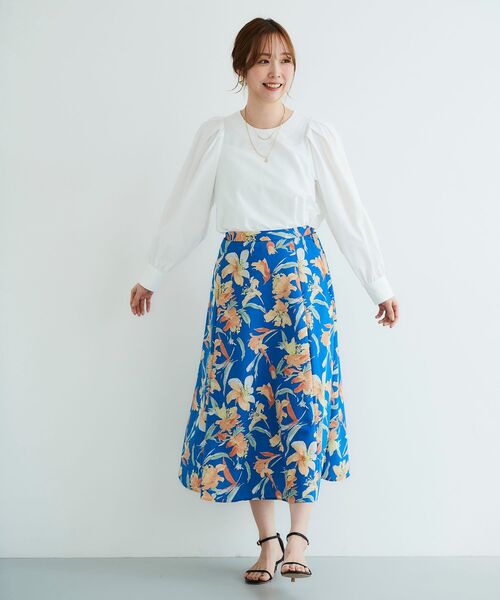 le.coeur blanc(ルクールブラン)の「カラービッグフラワーフレアスカート(スカート・レディース・ブルー系その他2/グリーン系その他・38)」の14枚目の写真