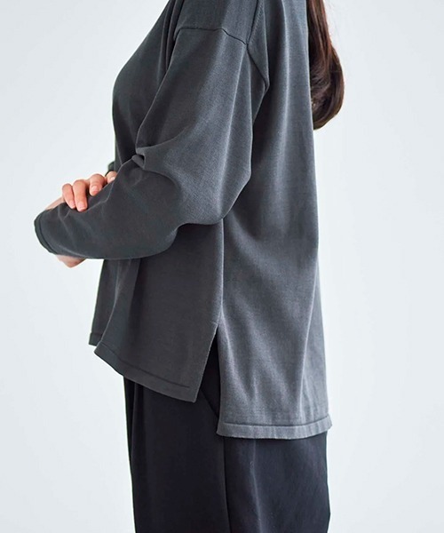 HAU(ハウ)の「ニットトップス homme(ニット/セーター・レディース・ブラック/ライトグレー/サックスブルー/アイボリー/ブラウン/チャコールグレー/イエロー/ホワイト・ONE SIZE/MEDIUM)」の10枚目の写真