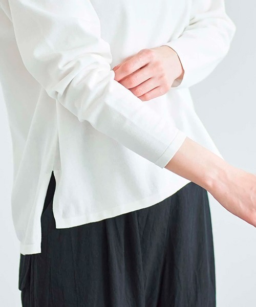 HAU(ハウ)の「ニットトップス homme(ニット/セーター・レディース・ブラック/ライトグレー/サックスブルー/アイボリー/ブラウン/チャコールグレー/イエロー/ホワイト・ONE SIZE/MEDIUM)」の18枚目の写真