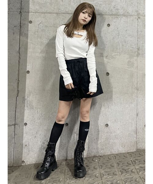 MURUA(ムルーア)の「レイヤードライクテレコトップス(Tシャツ/カットソー・レディース・ホワイト/ピンク/グレー/ブラック・FREE)」の11枚目の写真